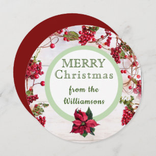 Berries Merry Christmas Botanical Card