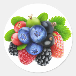 Berries mix classic round sticker