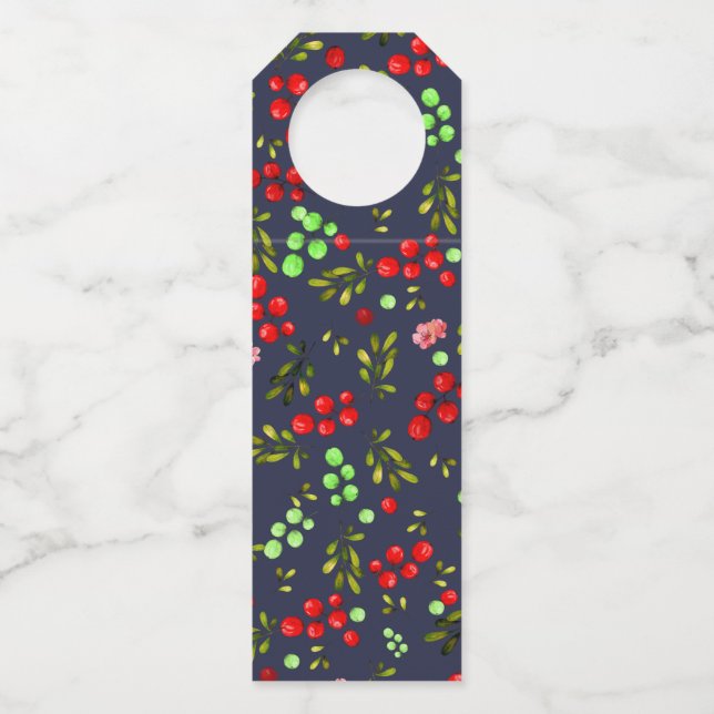Berries Pattern Bottle Tag (Front)