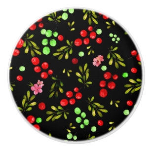 Berries Pattern Ceramic Knob
