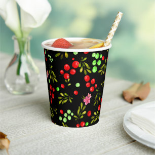 Berries Pattern Paper Cups