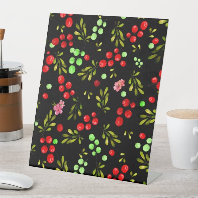 Berries Pattern Pedestal Sign (In SItu)