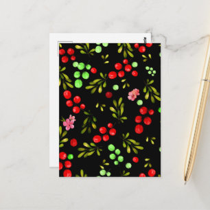 Berries Pattern Postcard