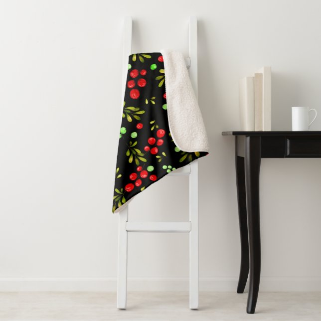 Berries Pattern Sherpa Blanket (In Situ)
