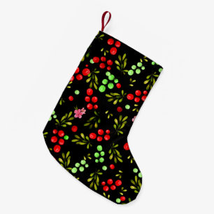 Berries Pattern Small Christmas Stocking