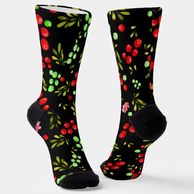 Berries Pattern Socks (Angled)