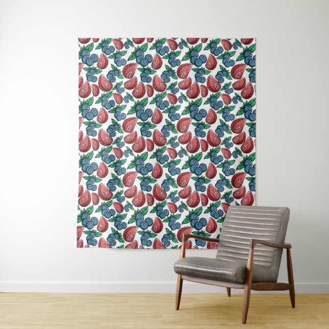 Berries Pattern tapestries (In Situ)