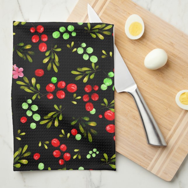 Berries Pattern Tea Towel (Quarter Fold)