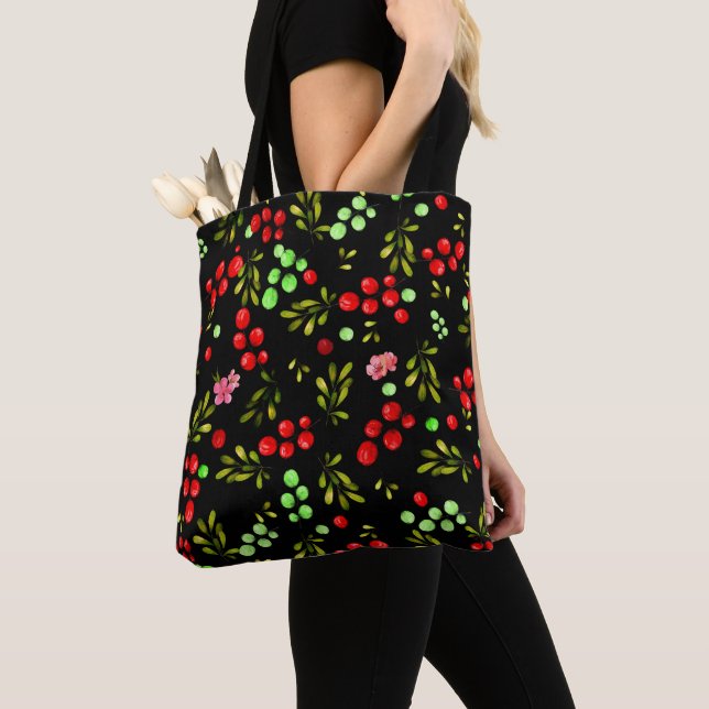 Berries Pattern Tote Bag (Close Up)