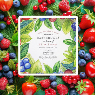 Berries Strawberry Berry Sweet Baby Shower Invitation