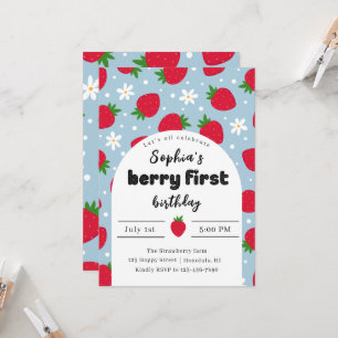 Berry 1st birthday invitation