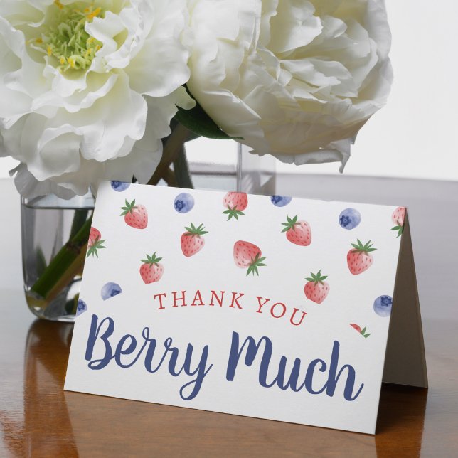 Berry 1st Birthday Party Strawberry Blueberry Thank You Card (Berry 1st Birthday Party Strawberry Blueberry Thank You Card
)