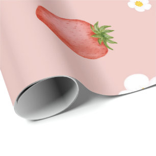 Berry 1st Birthday Strawberry Themed Wrapping Pape Wrapping Paper