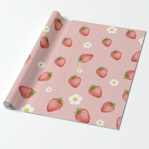 Berry 1st Birthday Strawberry Themed Wrapping  Wrapping Paper
