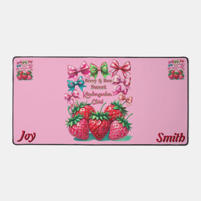 Berry and Bow Sweet Kindergarten Chic Desk Mat (Front)