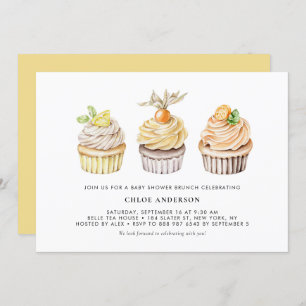 Berry and Citrus Cupcakes Baby Shower Brunch Invitation