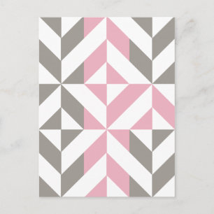 Berry and Silver Geometric ZigZag Postcard