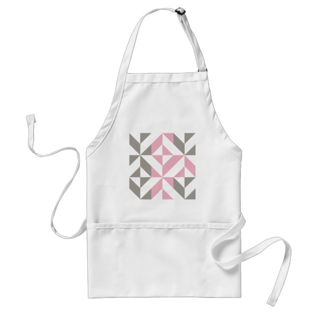 Berry and Silver Geometric ZigZag Standard Apron (Front)