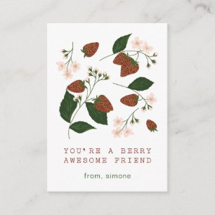 Berry Awesome Strawberry Class Valentine Card