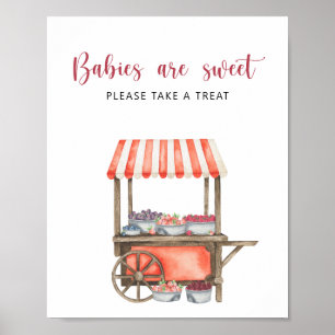 Berry baby shower - babies are sweet poster
