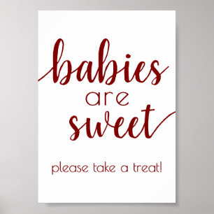 Berry Baby Shower   Magenta Sweet Treat Table Sign