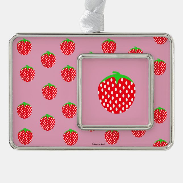 Berry Beautiful Summer Silver Plated Framed Ornament (Front)
