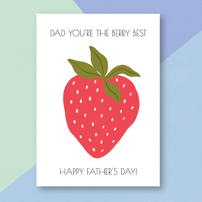 Berry Best Dad Funny Strawberry Father's Day Card (Creator Uploaded)