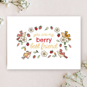 Berry Best Friend Strawberry Valentine's Day  Holiday Card