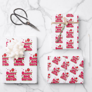 Berry Big Sister Strawberry Wrapping Paper Sheet