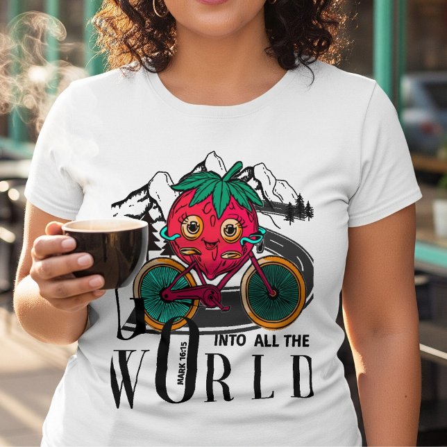 Berry Biker Faith Tee – “Go Into All the World”  (Creator Uploaded)