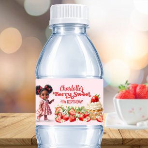 Berry Birthday - Afro Baby Berry Sweet Water Bottle Label