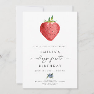 Berry Birthday Invitation, Berry First Birthday Invitation