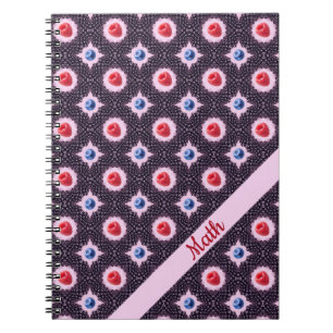 Berry Bliss Pattern with Custom Name Spiral Notebook