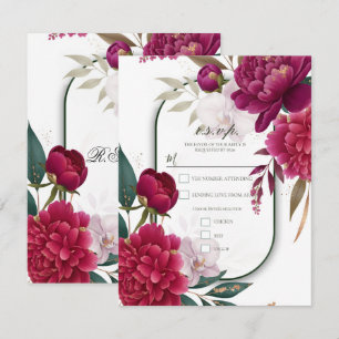 Berry Bloom Garden Floral Glam Wedding Invitation