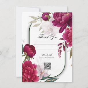 Berry Bloom Garden Floral Glam Wedding  Invitation