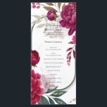 Berry Bloom Garden Floral Glam Wedding  Menu<br><div class="desc">Matching items in this design are available.</div>