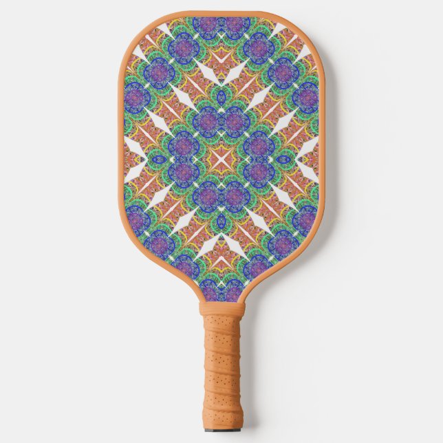 Berry Boho Rhombus Pickleball Paddle (Front)