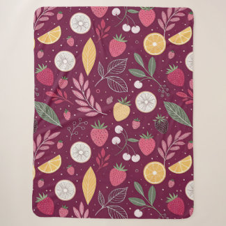 Berry Botanical Luxe – Large Sherpa Fleece Blanket