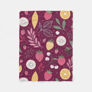 Berry Botanical Snuggle – Small Fleece Blanket in