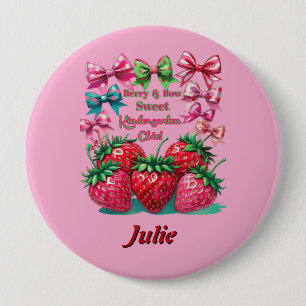 Berry Bow Sweet Kindergarten Chic 10 Cm Round Badge