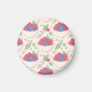 Berry Bowl Pattern Pastel Magnet