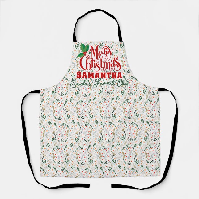 Berry Branch Santa's Favourite Chef Christmas Part Apron (Front)