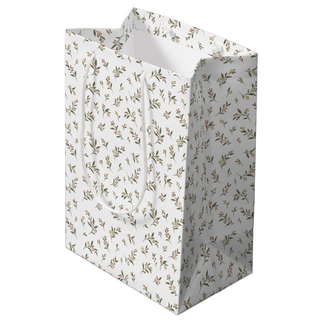 Berry Branches Botanical Medium Gift Bag (Back Angled)