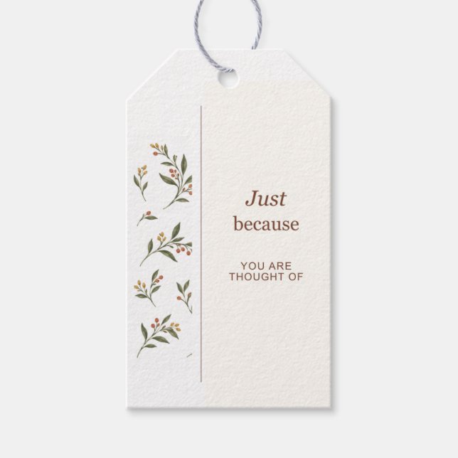 Berry Branches Just Because Gift Tags (Front)