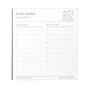 Berry Branches Market List Notepad