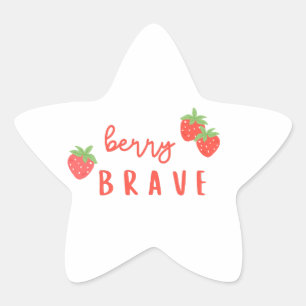 berry brave childhood cancer sick ill kids cute star sticker