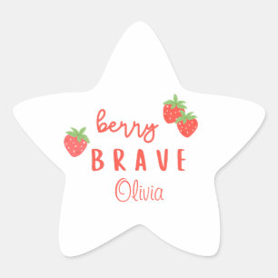 berry brave childhood cancer sick kids custom name star sticker