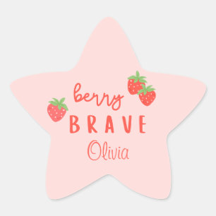 berry brave childhood cancer sick kids custom name star sticker