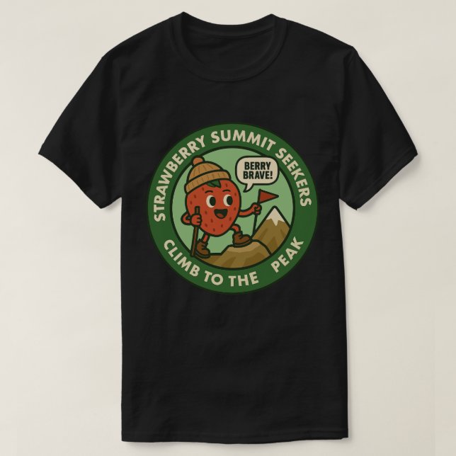 Berry Brave Mountain Hiking Adventure T-Shirt (Design Front)