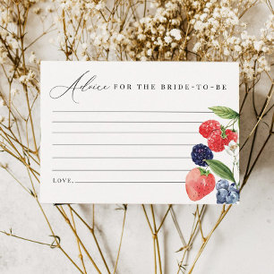 Berry Bridal Shower Advice Card Berry Sweet
